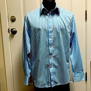 robert graham mens L button shirt long sleeve